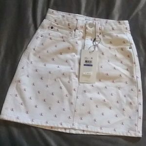 High rise mini skirt